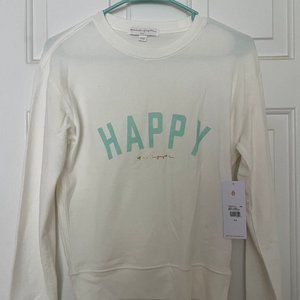 Spiritual Gangster - White Happy Crew Neck Savasana - Size XS NWT